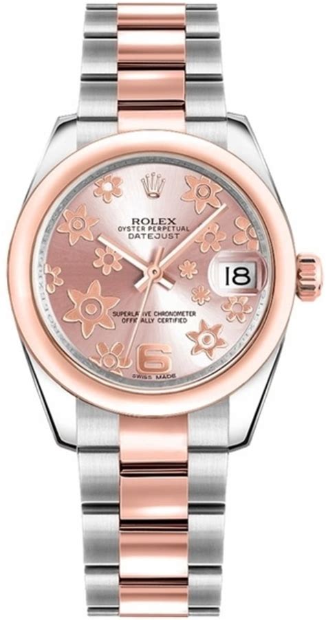 women's rolex with flowers.